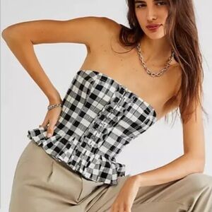 Free People Gingham corset, NWT